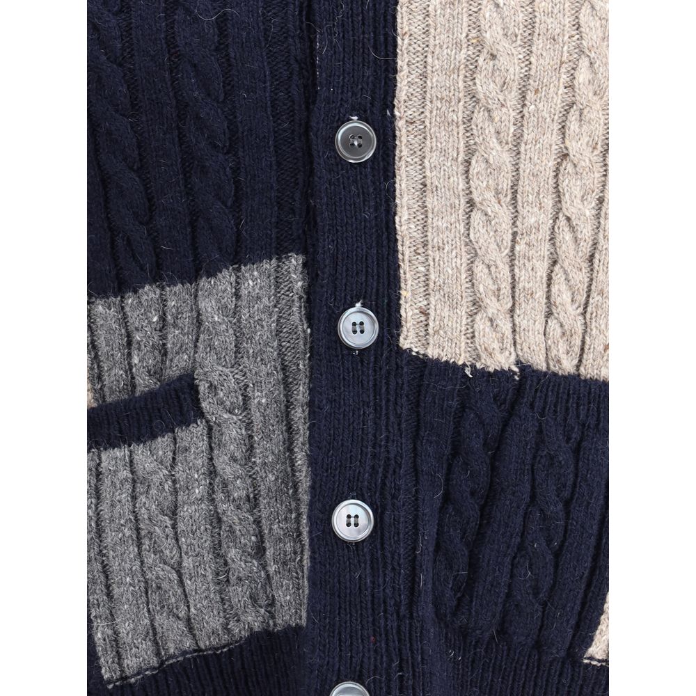 Thom Browne Mehrfarbige Wollstrickjacke