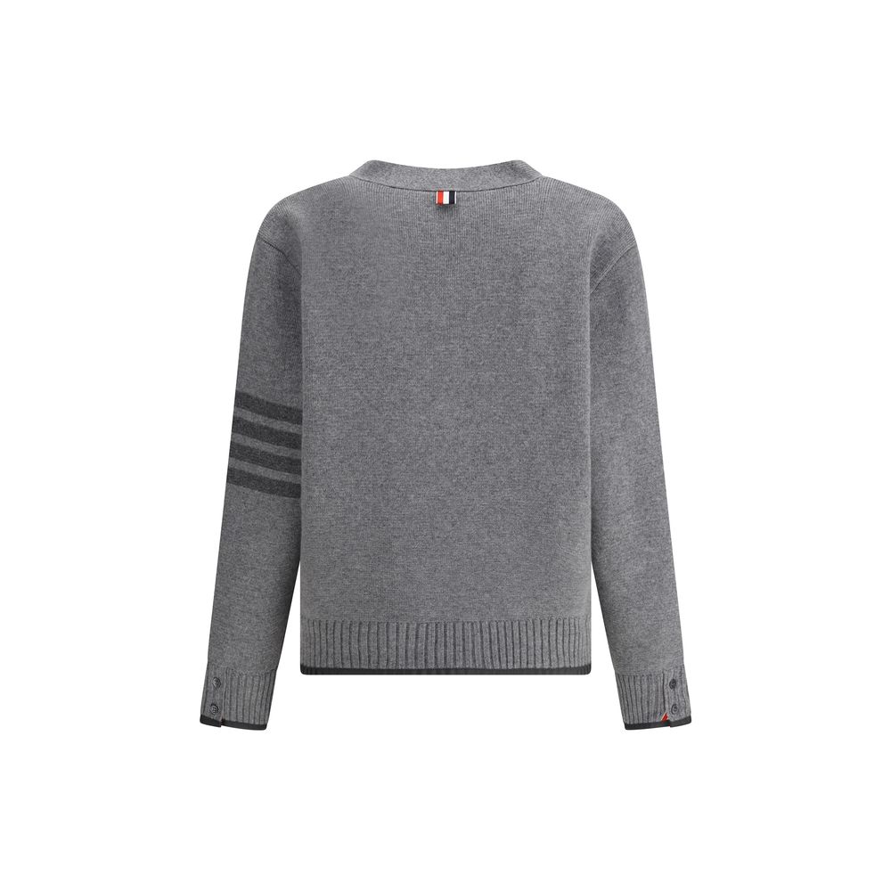 Thom Browne Strickjacke aus grauer Merinowolle