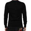 Dolce & Gabbana Dark Gray Embroidered Logo Pullover Sweater