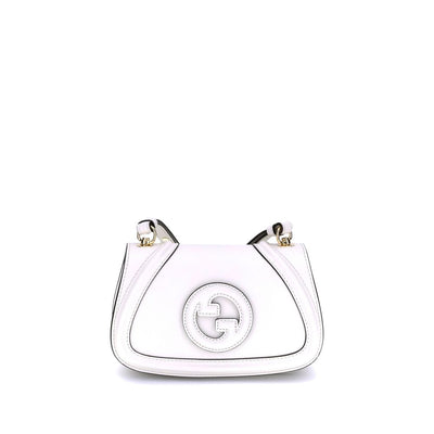 Gucci White Calf Leather Bos Taurus Handbag