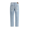 Brunello Cucinelli Light Blue Cotton Straight-Leg Jeans
