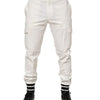 Dolce & Gabbana White Cotton Jogger Cargo Skinny Men Pants