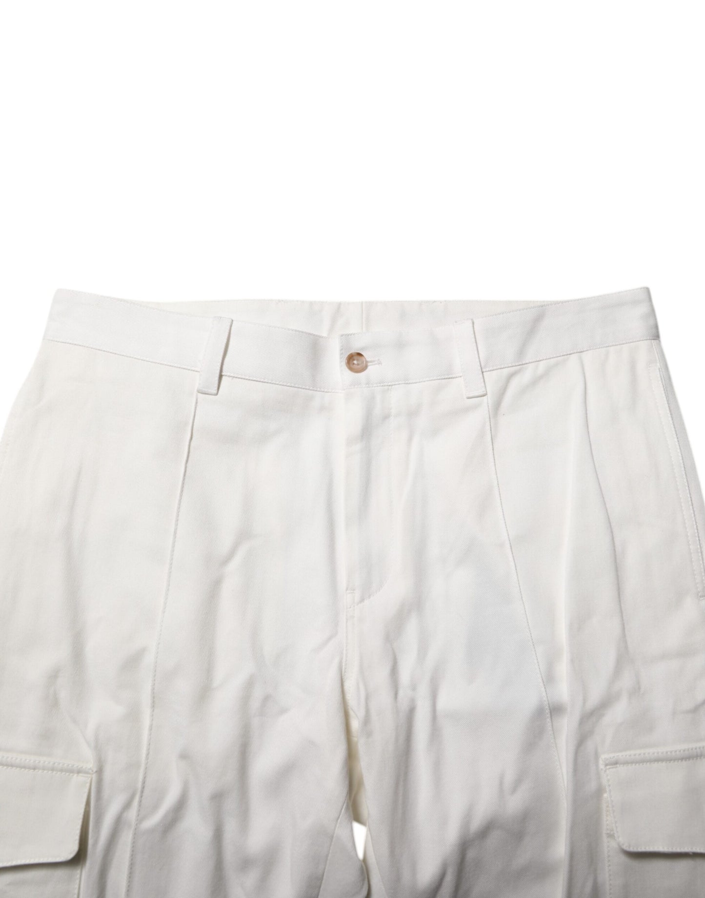 Dolce & Gabbana White Cotton Jogger Cargo Skinny Men Pants