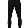 Dolce & Gabbana Black Striped Wool Men Jogger Pants