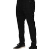 Dolce & Gabbana Black Striped Wool Men Jogger Pants