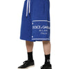 Dolce & Gabbana Blue Logo Cotton Bermuda Sweatshorts Shorts