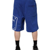 Dolce & Gabbana Blue Logo Cotton Bermuda Sweatshorts Shorts