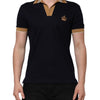 Dolce & Gabbana Black Cashmere Crown Logo Men Polo T-shirt