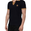 Dolce & Gabbana Black Cashmere Crown Logo Men Polo T-shirt