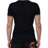 Dolce & Gabbana Black Cashmere Crown Logo Men Polo T-shirt