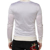 Dolce & Gabbana White Silk Crew Neck Long Sleeves T-shirt