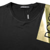 Dolce & Gabbana Black Logo Tape Cotton Men Crew Neck T-shirt
