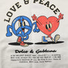 Dolce & Gabbana White Love Peace Cotton Men Crew Neck T-shirt