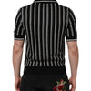 Dolce & Gabbana Black White Stripes Collared Polo T-shirt
