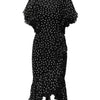 Dolce & Gabbana Black White Lace Polka Dot Chiffon Dress