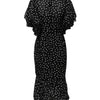 Dolce & Gabbana Black White Lace Polka Dot Chiffon Dress