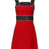 Dolce & Gabbana Red Wool Sleeveless A-line Flared Mini Dress