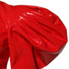 Dolce & Gabbana Red Patent Leather Puff Sleeves Mini Dress