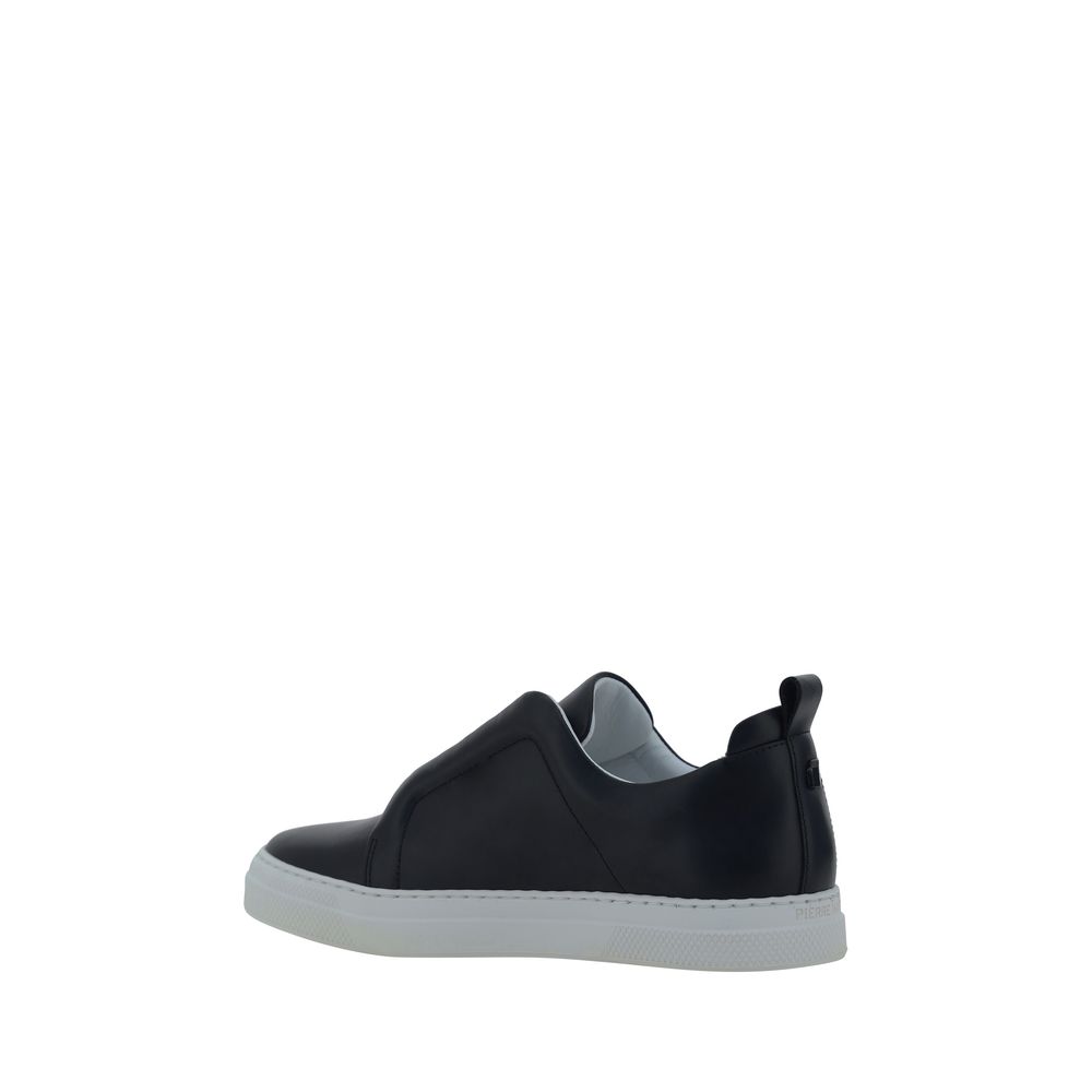 Pierre Hardy Bos Taurus Low Top Sneakers aus schwarzem Kalbsleder