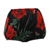Dolce & Gabbana Black Floral High Waist Women Hot Pants Shorts
