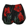 Dolce & Gabbana Black Floral High Waist Women Hot Pants Shorts
