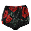 Dolce & Gabbana Black Floral High Waist Women Hot Pants Shorts