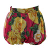 Dolce & Gabbana Red Floral High Waist Women Hot Pants Shorts