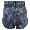 Dolce & Gabbana Blue Floral Print Denim Cotton Hot Pants Shorts