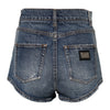 Dolce & Gabbana Blue Tattered Denim Cotton Hot Pants Shorts