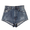 Dolce & Gabbana Blue Tattered Denim Cotton Hot Pants Shorts