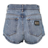 Dolce & Gabbana Blue Logo Plaque Denim Cotton Hot Pants Shorts