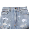 Dolce & Gabbana Blue Tattered Denim Cotton Hot Pants Shorts