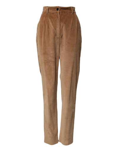 Dolce & Gabbana Brown Cotton Corduroy Tapered Pants
