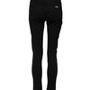 Dolce & Gabbana Black Cotton Logo Skinny Mid Waist Denim Jeans