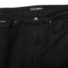 Dolce & Gabbana Black Cotton Logo Skinny Mid Waist Denim Jeans