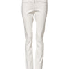 Dolce & Gabbana White Polyurethane High Waist Tapered Pants