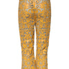 Dolce & Gabbana Yellow Floral Lace Mid Waist Capri Pants