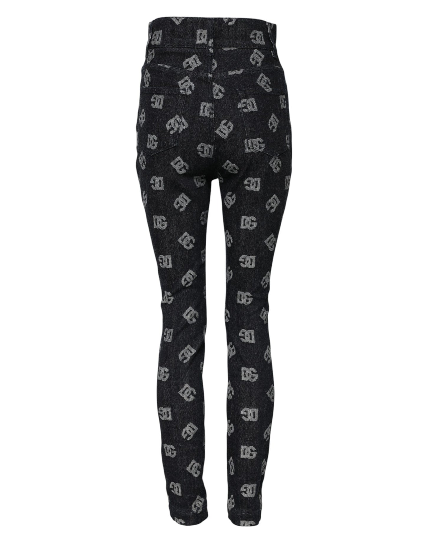 Dolce &amp; Gabbana – Schwarze Skinny-Jeans mit hohem Bund und DG-Logo