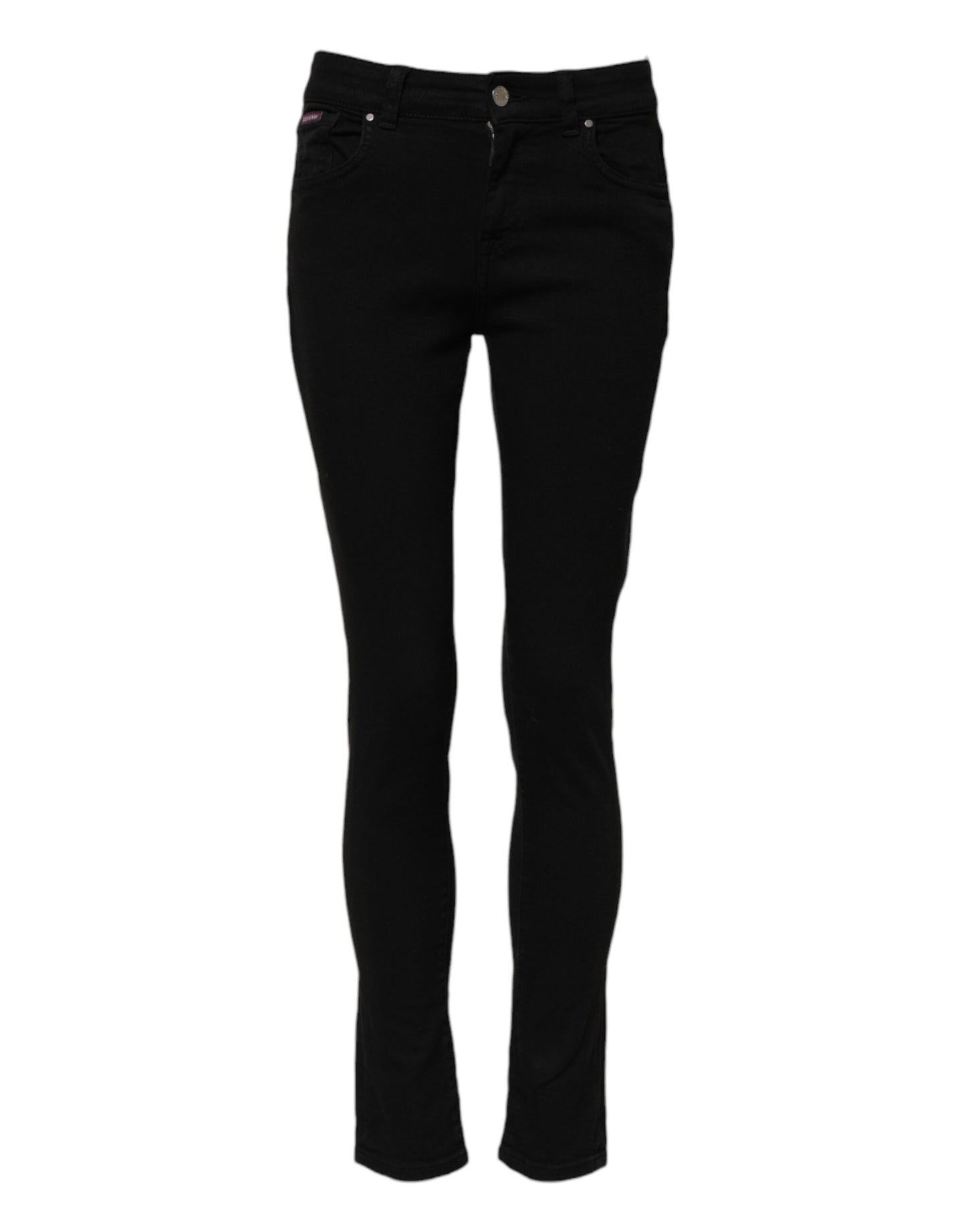 Dolce &amp; Gabbana – Schwarze Skinny-Jeans aus Baumwolle mit mittlerer Taille