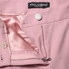 Dolce & Gabbana Pink Wool High Waist Tapered Pants