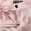 Dolce & Gabbana Pink Satin High Waist Tapered Pants