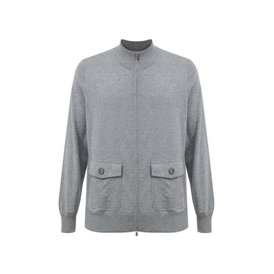 Gran Sasso Gray Cotton Cardigan
