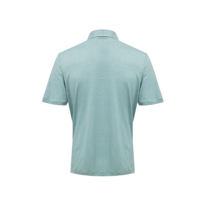 Gran Sasso Blue Linen Polo Shirt