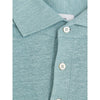 Gran Sasso Blue Linen Polo Shirt