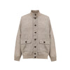 Gran Sasso Beige Linen Biker Jacket