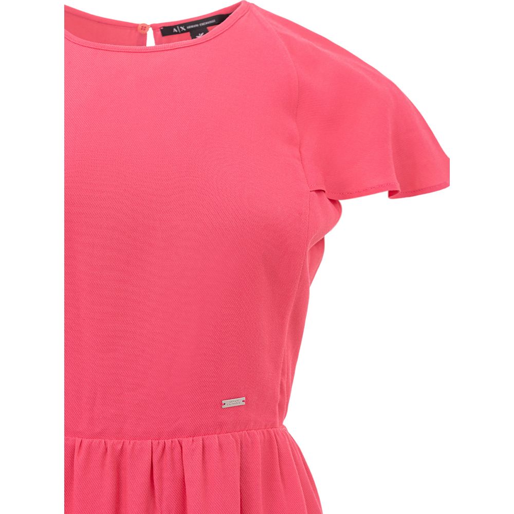 Armani Exchange Fuchsia Viscose Casual Dress
