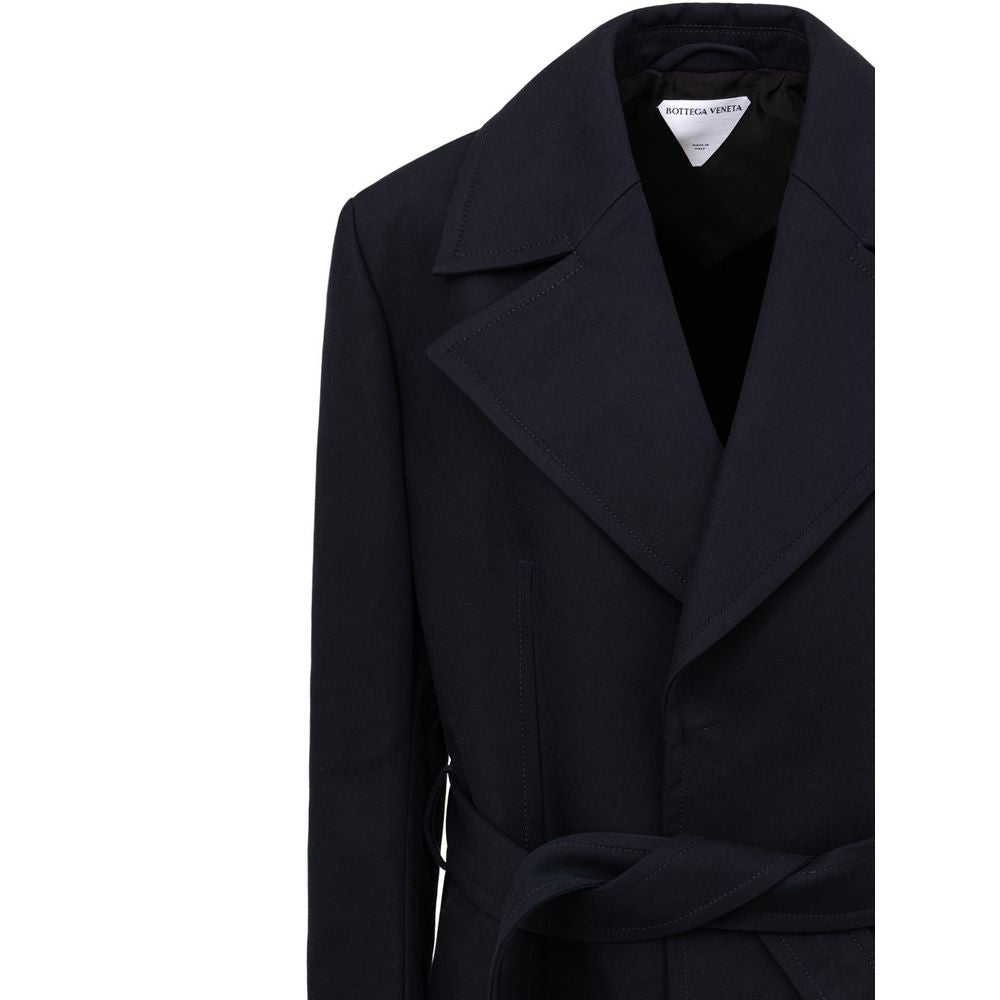 Bottega Veneta Blauer Baumwoll-Trenchcoat