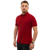 Canali Red Cotton Shortsleeve Shirt