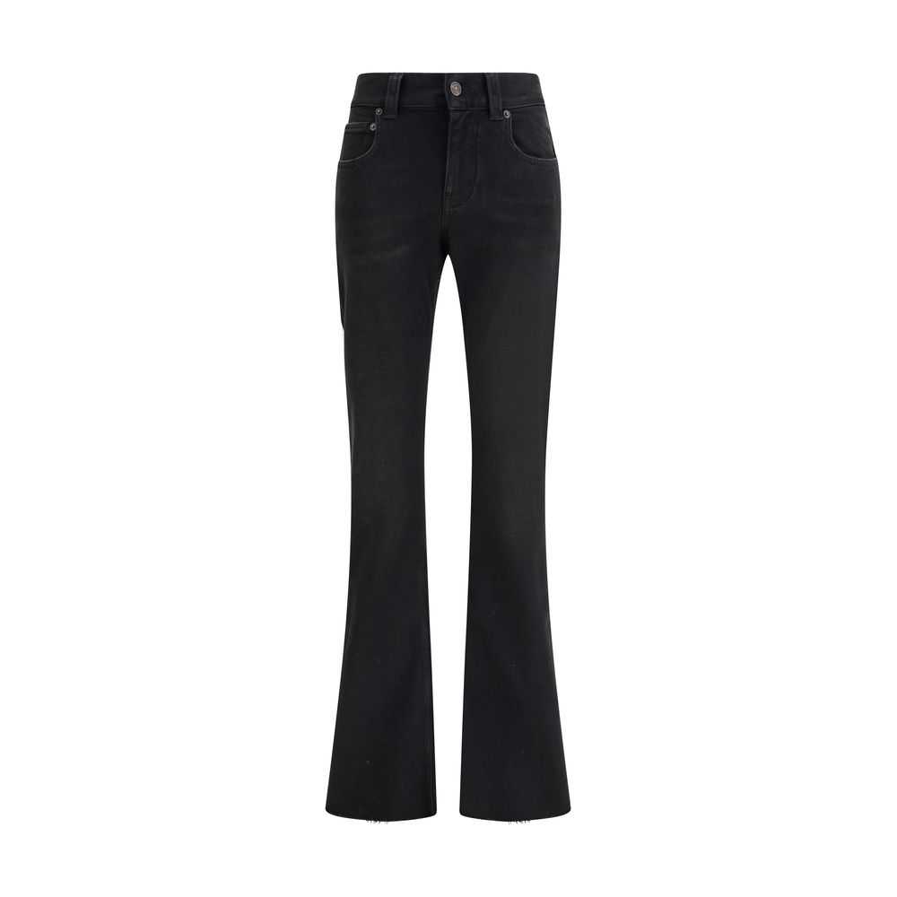 Balenciaga Schwarze Bootcut-Jeans aus Baumwolle
