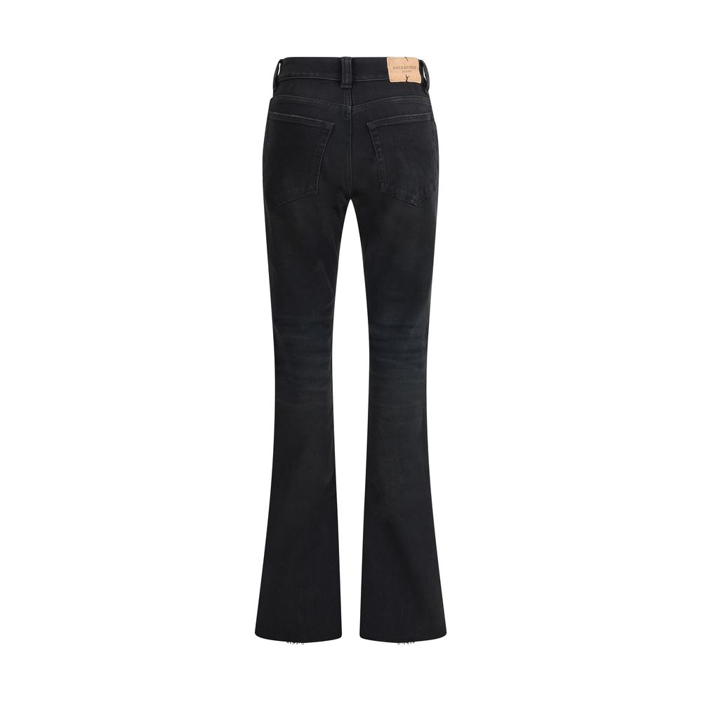 Balenciaga Schwarze Bootcut-Jeans aus Baumwolle